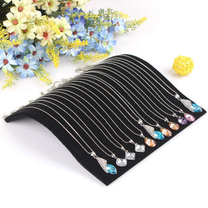 Black Velvet Necklace Curved Showcase Holder Jewelry Display Stand