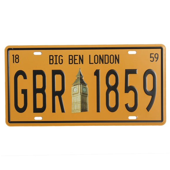 Big Ben London License Plate Tin Sign Vintage Metal Plaque Poster Bar Pub Home Wall Decor