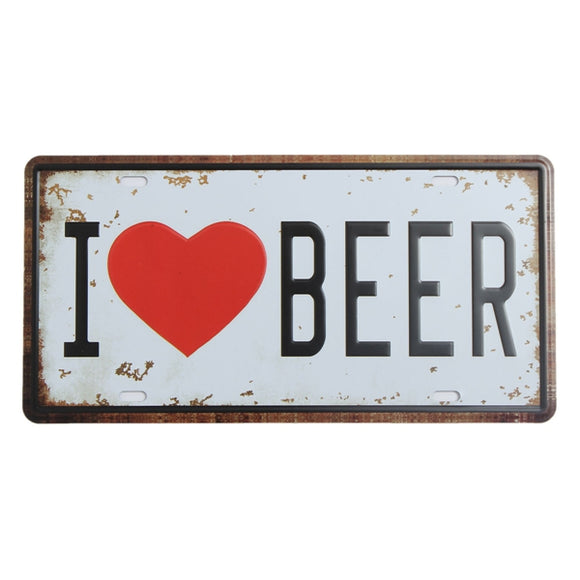 Beer Plate Tin Sign Vintage Metal Plaque Poster Bar Pub Home Wall Decor