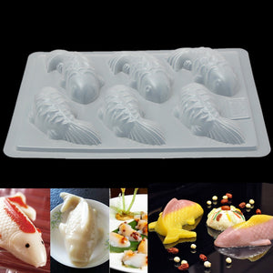 Cute 3D Koi Fish Cake Chocolate Molds Pan Jelly Handmade Sugarcraft Mold Mould