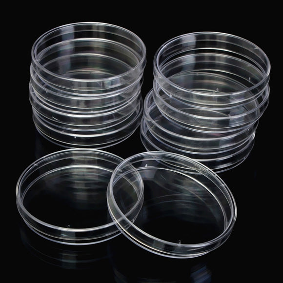 10Pcs 90X15mm Disposable Clear Plastic Petri Dish Bacterial Culture Dish Plate