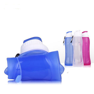 Outdoor Sport Bike Bicycle Foldable Water Bottle Portable Folding Riding Kettle 500ml