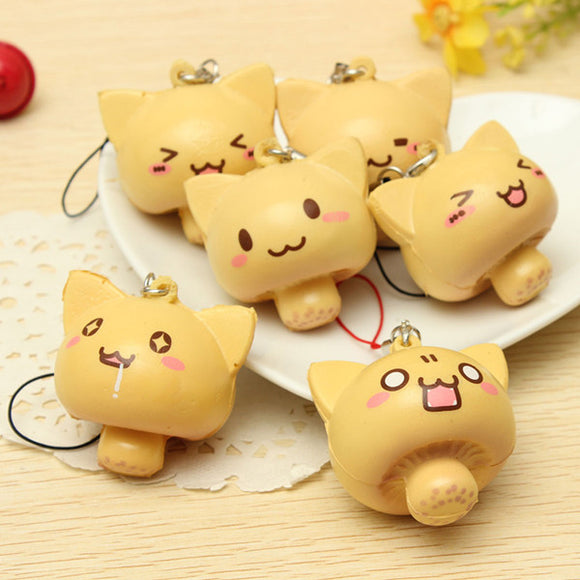 Mushroom Soft Squishy DIY Cartoon Expression Phone Strap