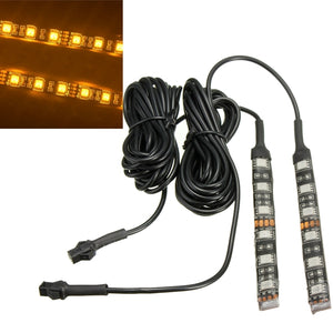 2pcs Universal Motorcycle Amber LED Turn Signal Indicator Blinker Strip Light