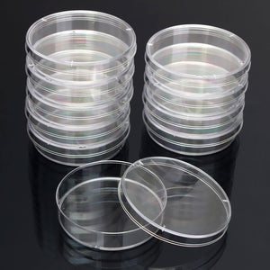 10pcs Disposable Clear Plastic Petri Dish Bacterial Culture Dish Plate 55X15mm