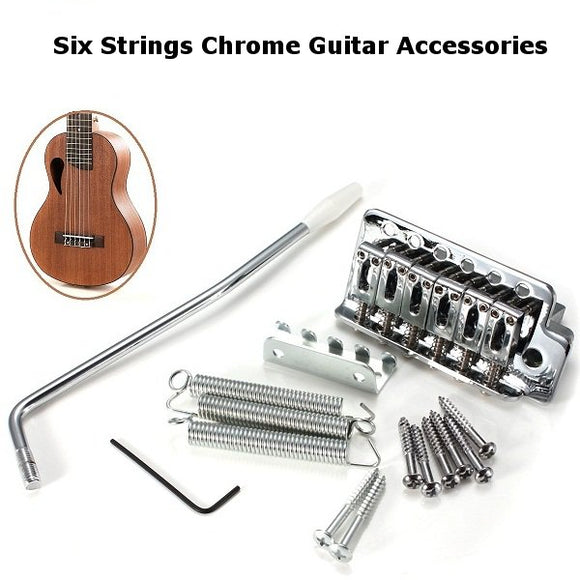 6 Strings Chrome Guitar Tremolo Bridge With Bar Guitar Accessories