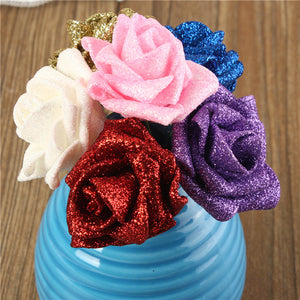 6 Colors Artificial Rose DIY Nosegay Handmade Foam Flowers Simulation Rose