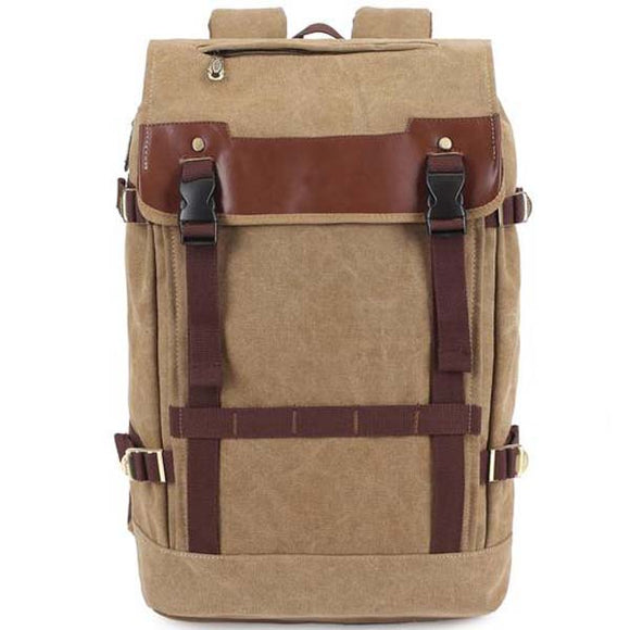 KAUKKO Mens Casual Vintage Canvas Backpack Travel Camping Bags