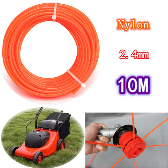 2.4mm x 10m Flexible Nylon Grass Trimmer Line Rope For 23-35cc Petrol Strimmers