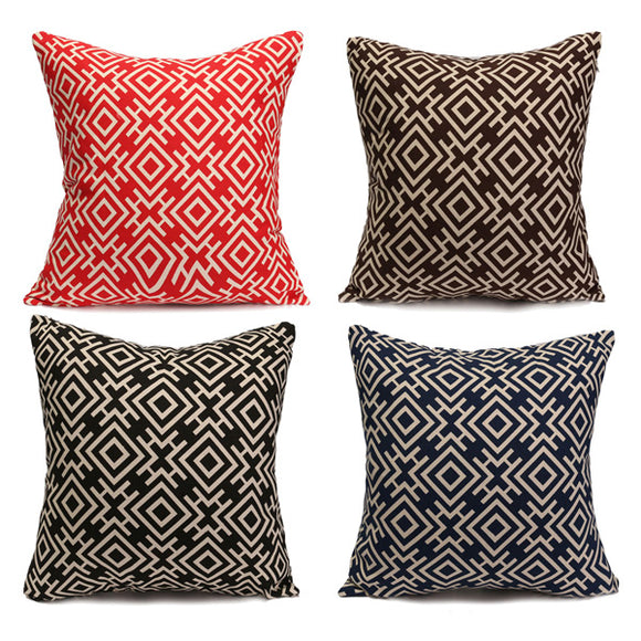 Duplex Printing Geometric Cotton Linen Pillow Cases Home Sofa Throw Cushion Cover