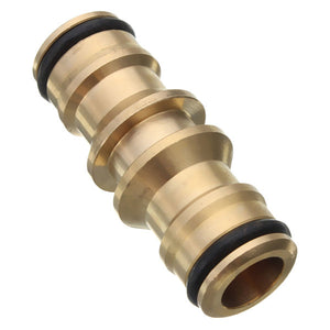 Brass Two-way Quick Joint  Hose Connector Fitting For Wash Car Pipe Garden Water Hose