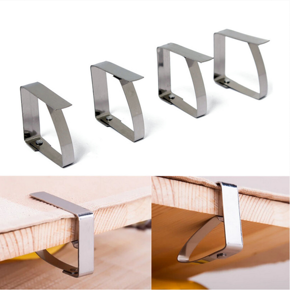 4pcs Stainless Steel Tablecloth Clips Table Cover Holder For Party Wedding