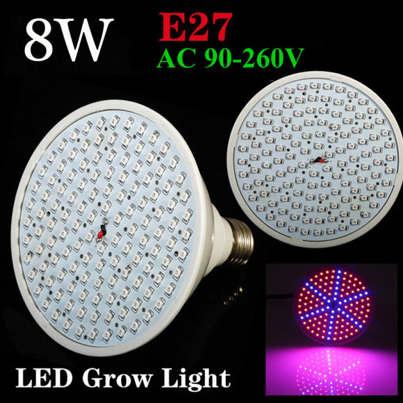 8W E27 Garden Plant Growth LED Bulb Greenhouse Plant Seedling Light