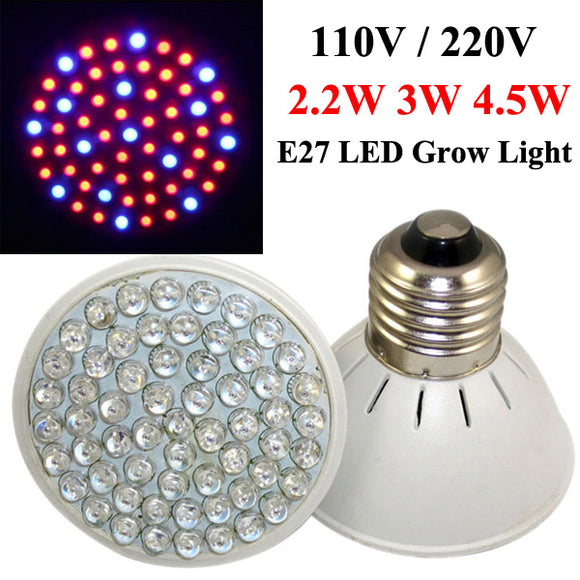 2.2W 3W 4.5W E27 Garden Plant Growth LED Bulb Greenhouse Plant Seedling Light