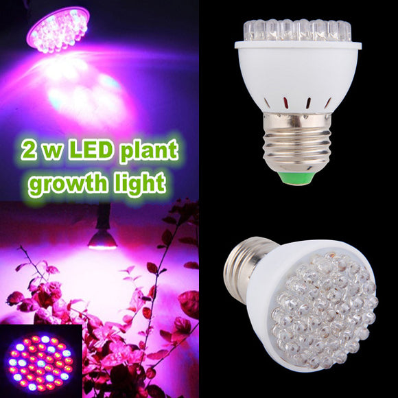 2W E27 Garden Plant Growth LED Bulb Greenhouse Plant Seedling Light