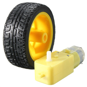 Plastic Tire Wheel With DC 3-6v Gear Motor For Arduino Smart Car