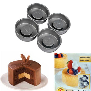 4pcs Non-stick Layer Cake Pans Molds Pudding Sandwich Pan Mold