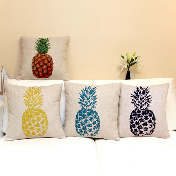 Mixed-color Pineapple Cotton Linen Pillow Case Home Sofa Cushion Cover