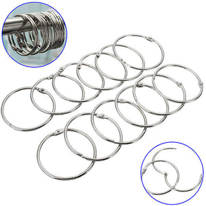 12Pcs Stainless Steel Circle Shower Curtain Hook Bath Curtain Glide Hanger