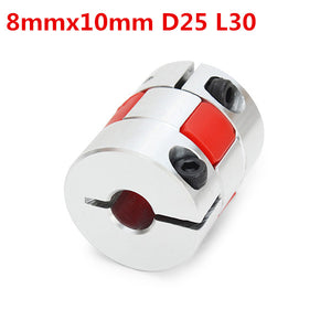 Machifit 8mmx10mm Aluminum Flexible Spider Shaft Coupling OD25mm x L30mm CNC Stepper Motor Coupler Connector