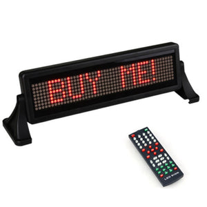 Mini 12V Car Scrolling Display Sign Light Remote Control Moving Stop Message Red