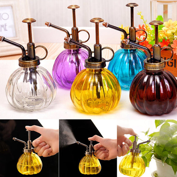 240ml Retro Hand Pressure Glass Spray Bottle Garden Plant Watering Can Tool