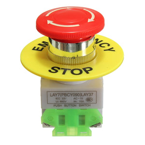 Emergency Stop Push Button Switch NO NC Self Locking Red Mushroom Cap 660V 10A