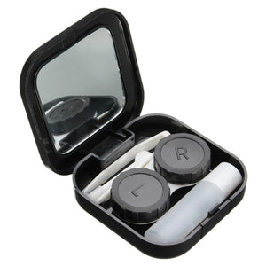 Resin Bowknot Contact Lenses Container Box Mirror Tweezers Lens Holder