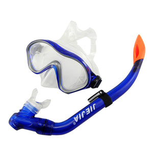 Jiejia M9620 Children's Snorkeling Goggles and Snorkel Combos Goggles Blue and Green