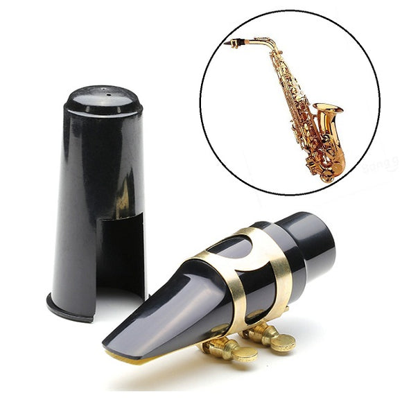 Alto Eb Saxophone Sax Mouthpiece Plastic with Metal Buckle Cap