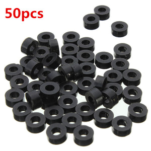 Suleve M3NW2 Flat Nylon Washer Black Round Spacer Waser OD 8mm for M3 Screws 50pcs