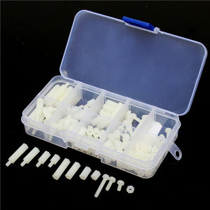 Suleve M3NH8 M3 Nylon Screw White Hex Screw Nut Nylon PCB Standoff Assortment Kit 150pcs