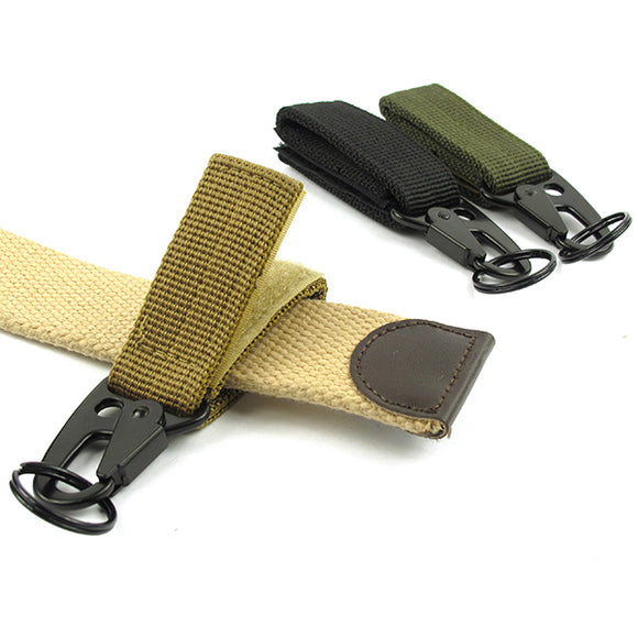 Carabiner Hook Webbing Buckle Nylon Molle Belt Hanging Key Ring Outdoor Tool