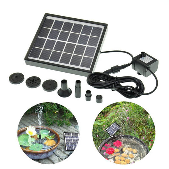 5V 1.5W Solar Power DC Brushless Submersible Water Pump Garden Landscape Fountain