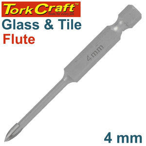 GLASS & TILE DRILL 4MM 4 FLUTE WITH HEX SHANK