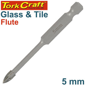 GLASS & TILE DRILL 5MM 4 FLUTE WITH HEX SHANK