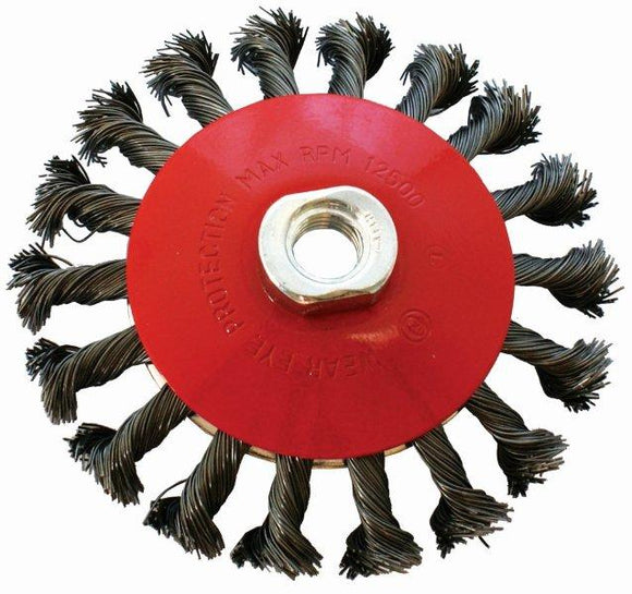 WIRE CUP BRUSH TWISTED BEVEL PLAIN 115MMXM14 BLISTER