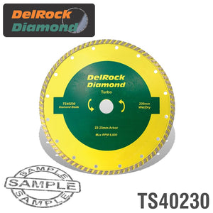 DIAMOND BLADE 230MM TURBO DELROCK