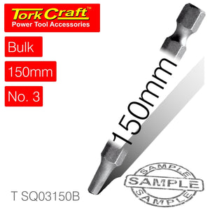 SQUARE RECESS PWR BIT NO.3X150MM BULK