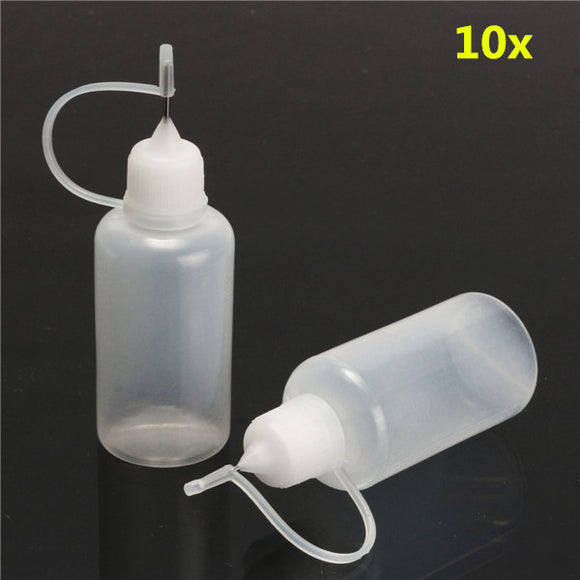 10PCS 30ml Transparent Plastic Dropper Empty Bottle