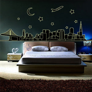 Night View Wall Stickers Art Fluorescence Night Glow Mural Decal Wall Decor