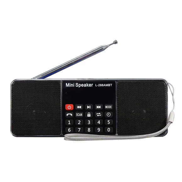 L-288 AMBT Bluetooth Portable LCD FM/AM Radio Stereo Speaker MP3 Music Player Micro SD USB