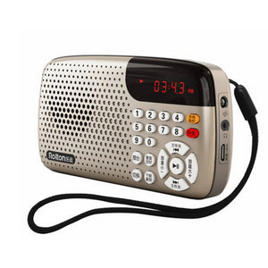 Rolton W105 Portable Mini FM Radio Speaker Music Player Tf Card With LED Display And Flashlight