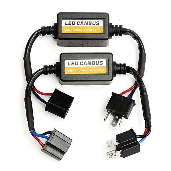 Pair H4 LED Headlight Decoder Canbus Warning Error Canceler Load Resistor