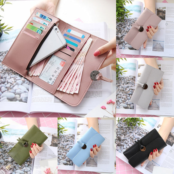 Multifunctional Women PU Leather Large Capacity Long Wallet Card Holder Phone Case Bag