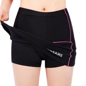 WOSAWE Women's Mini Skirt MTB Bicycle Shorts With Skirt Breathable Silicone Pad For Cycling Riding