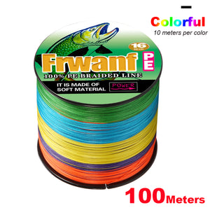 PE Braid Line 500M 16 Strands Braided Fishing Line Multicolor Super Power