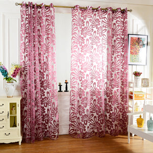 Honana WX-C7 Multiple Colors Semi-blackout Sheer Curtains Panel Window Blind Purple Curtains