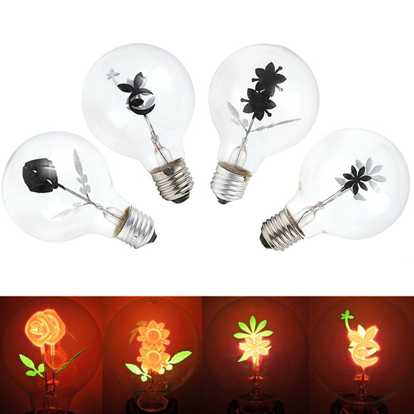 Vintage Industrial Filament Floral Iris E27 LED Night Light Bulbs Screw Cap Lamp