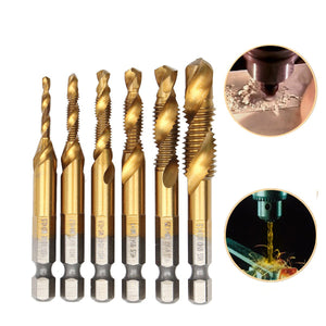 Drillpro DB-C5 HSS 6542 M3-M10 Combination Tap Metric Deburr Countersink Drill Bit